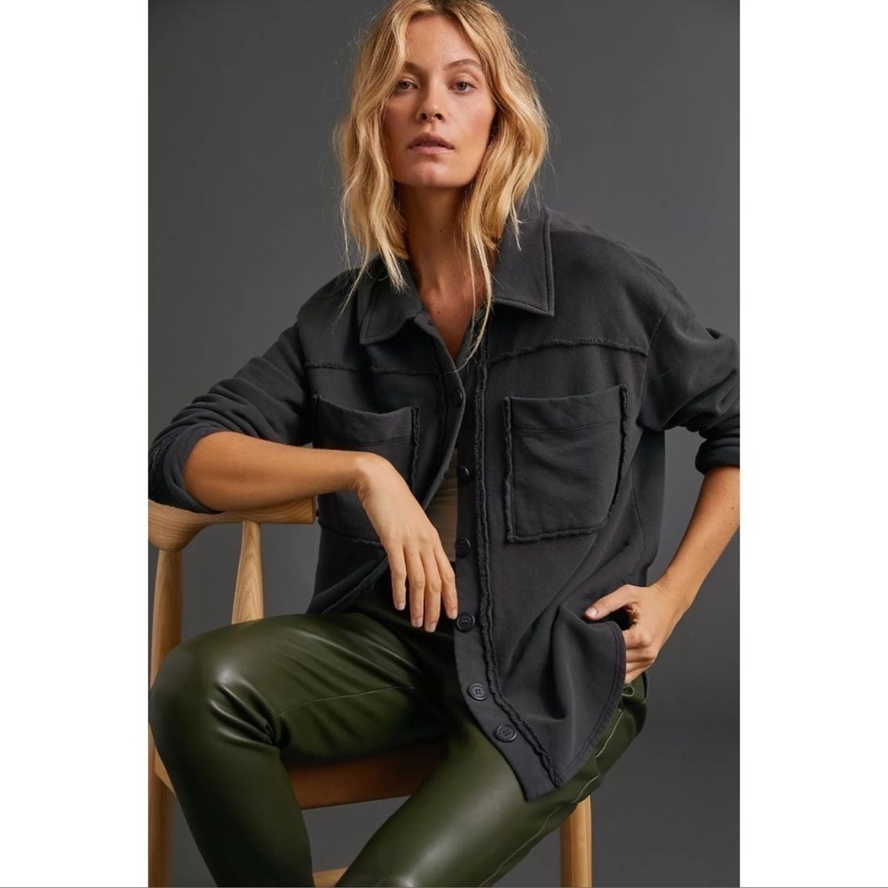ANTHROPOLOGIE Black Eamon Shirt Jacket